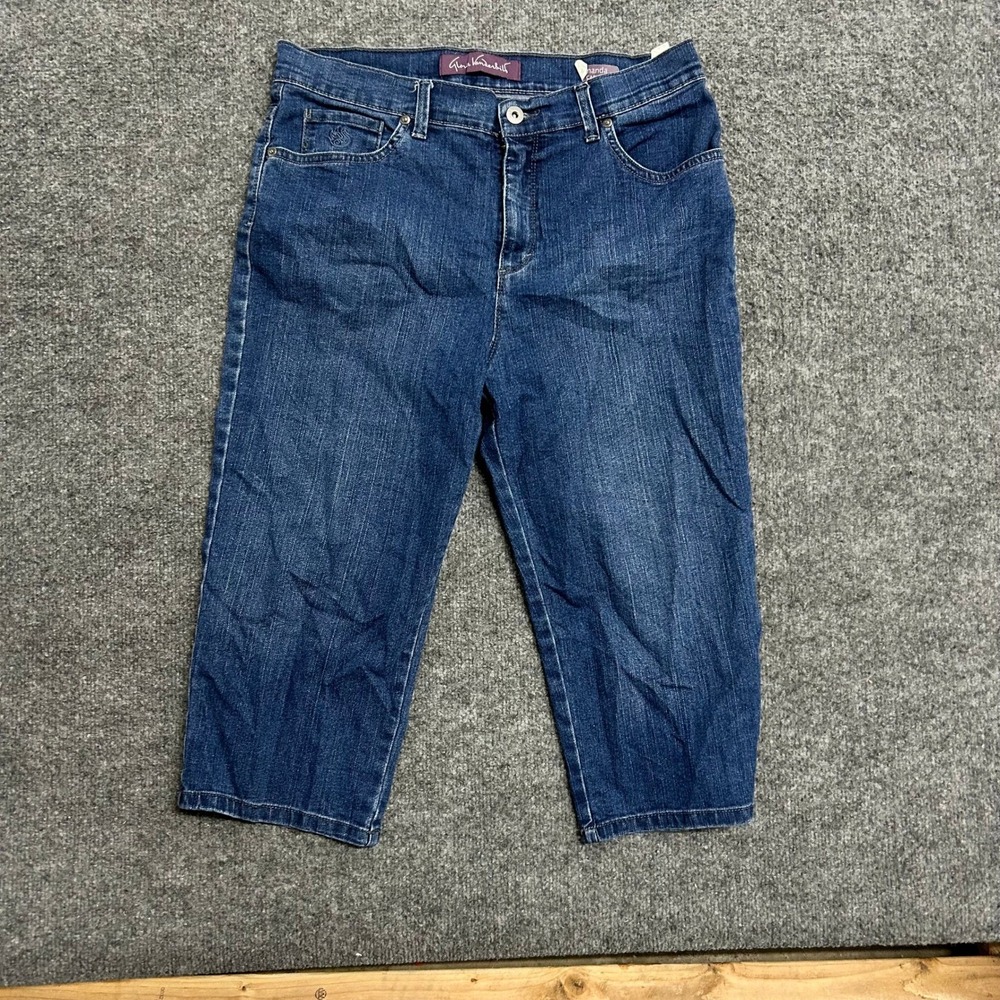 Gloria Vanderbilt Capri Jeans Womens Size 12P Blue Amanda Dark Wash Denin